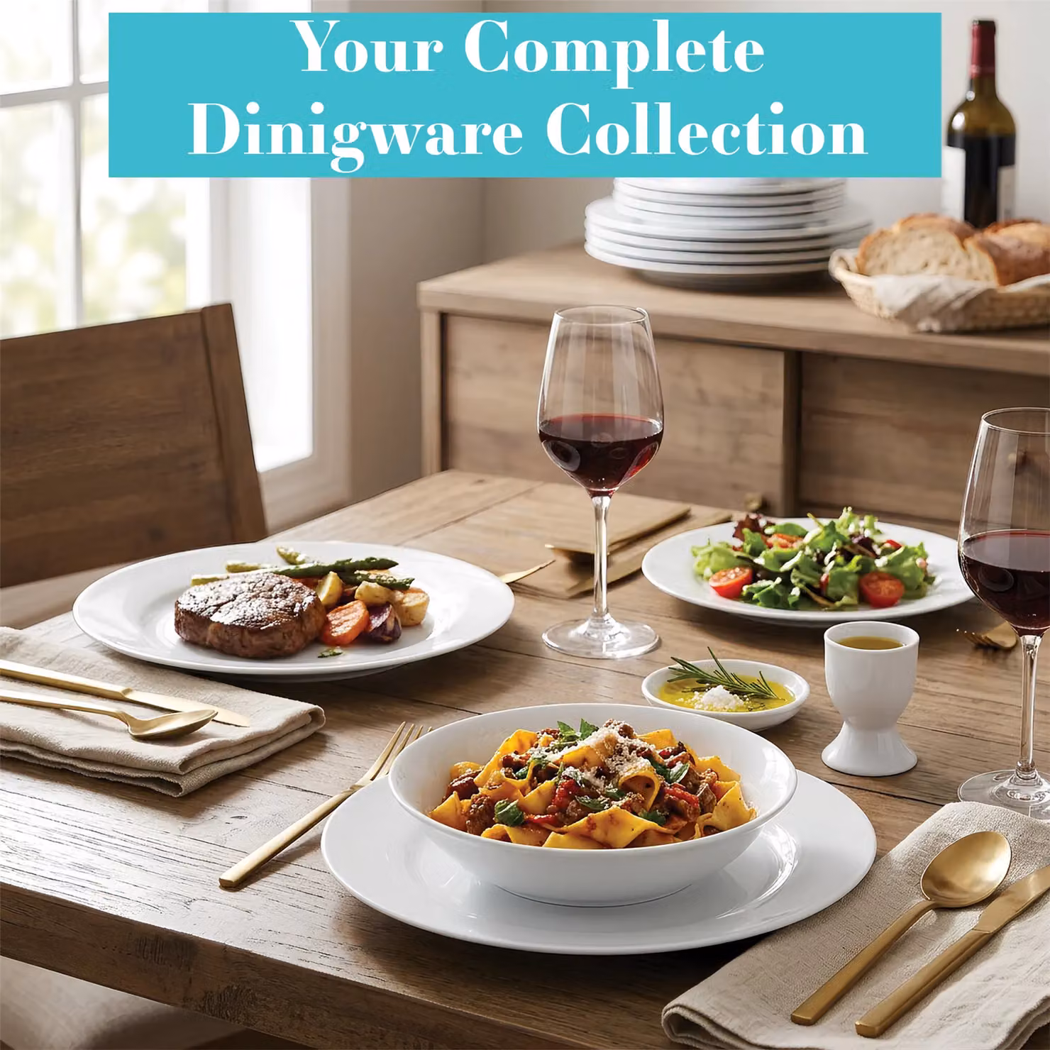 Argon Tableware Classic White Porcelain Dessert Plates, Pack of 48, Diameter: 19 cm – 3