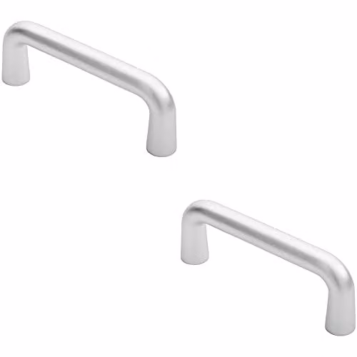 Loops 2 Pack Silver Brushed Aluminium Rounded D Shaped Bar Handles