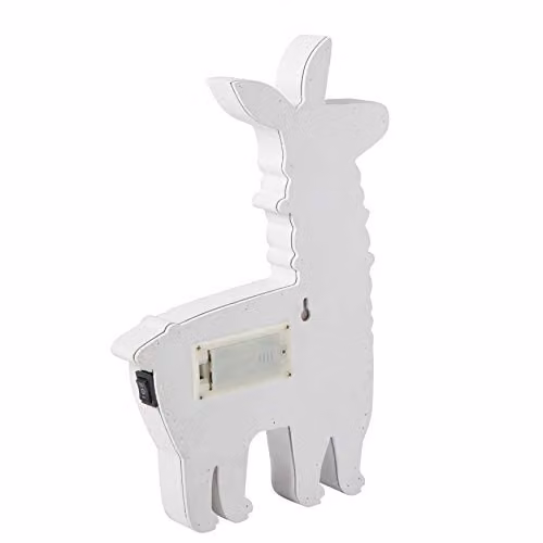 Lights4fun Llama Childrens Battery Operated Nursery Wall Light with 17 Warm White LEDs in Multicolour and White, W/D/H: 30.0 x 21.5 x 2.5 cm – 3