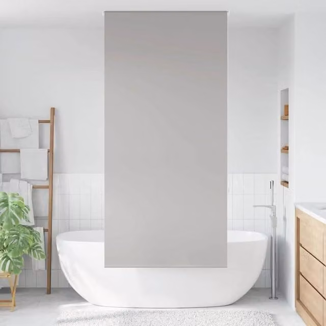 Berkfield Home Grey Opaque Shower Roller Blind, W: 110 cm, H: 240 cm