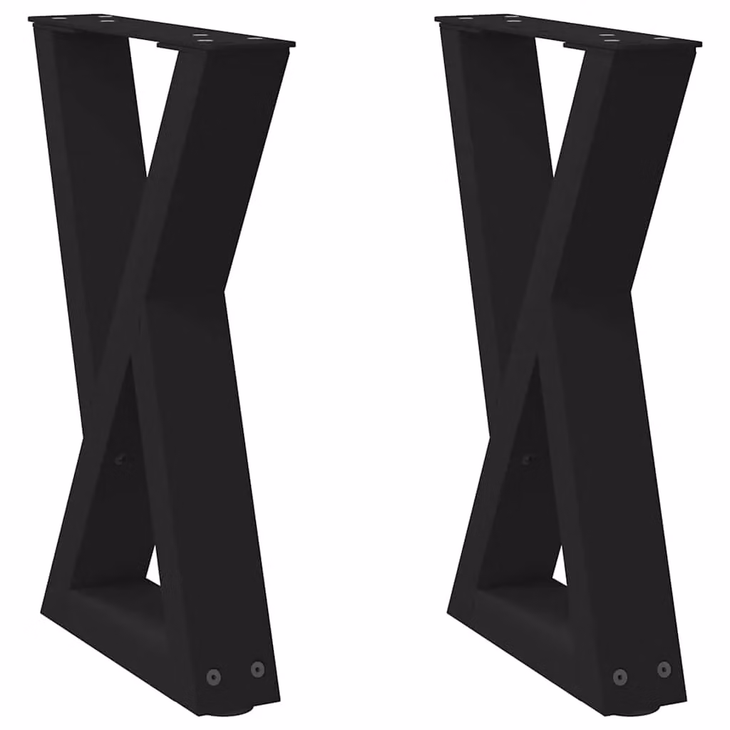 Berkfield Home Steel Coffee Table Legs, 2 Pieces, Black, W: 28 cm, H: 42-43.3 cm – 2