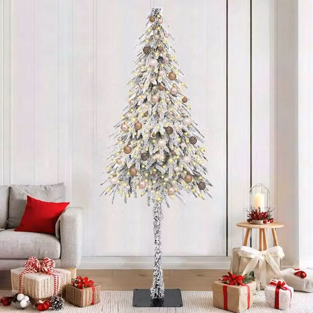 Berkfield Home White Christmas Tree with 300 LEDs, Height: 210 cm