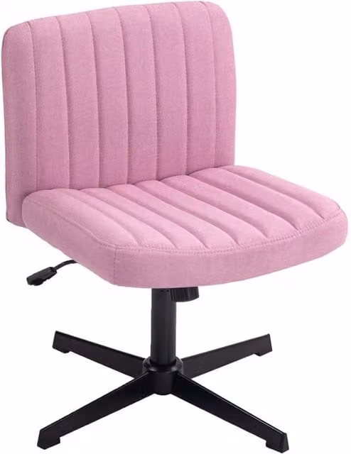KORVIXA Pink Fabric Padded Armless Chair – 1