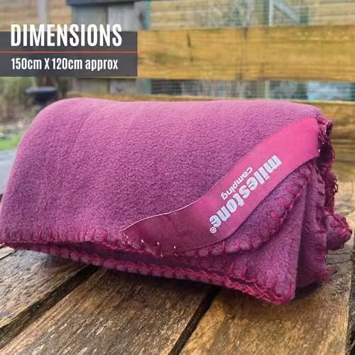 Milestone Camping Thermal Fleece Blanket in Burgundy, W/D/H: 120 x 150 cm – 3