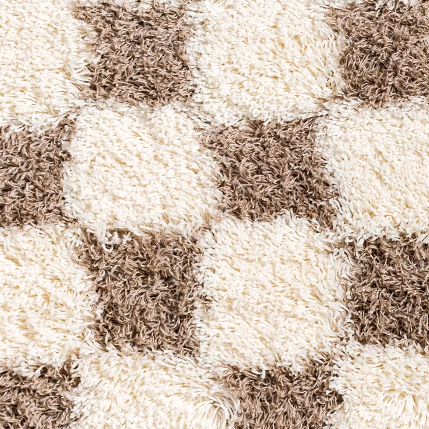 Livabliss Urban Checkerboard Shag Modern Plush Pile Living Room Rug in Brown, W: 160 cm, L: 220 cm – 5