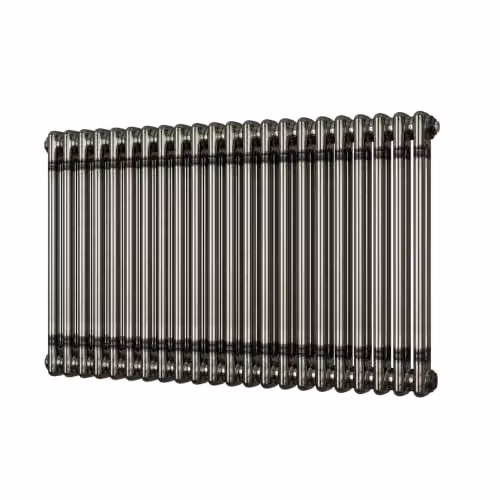 UK Radiators Horizontal Raw Metal 2 Column Radiator in Silver, H 60 cm x W 98.8 cm – 2