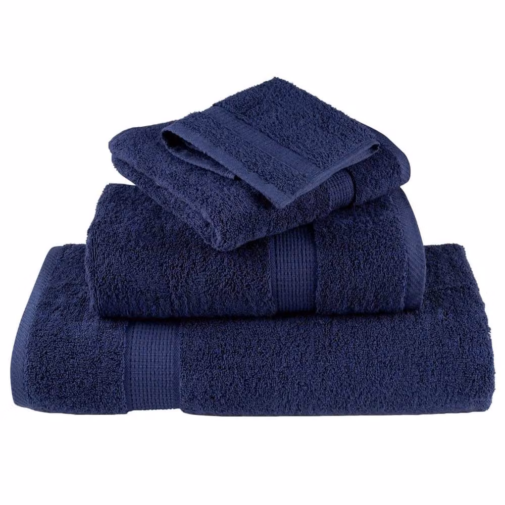 Berkfield Home SOLUND Premium Cotton Terry Shower Towels, 10 Pack, Navy Blue, W: 70 cm, L: 140 cm, 600gsm – 3