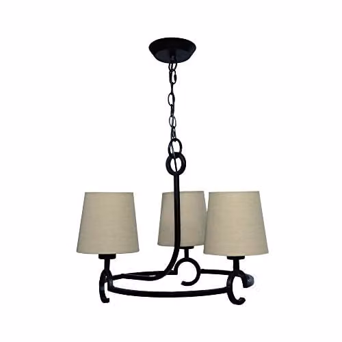Netlighting Mantra Argi 3-Light Ceiling Pendant with E27 Fabric Shades in Brown Oxide