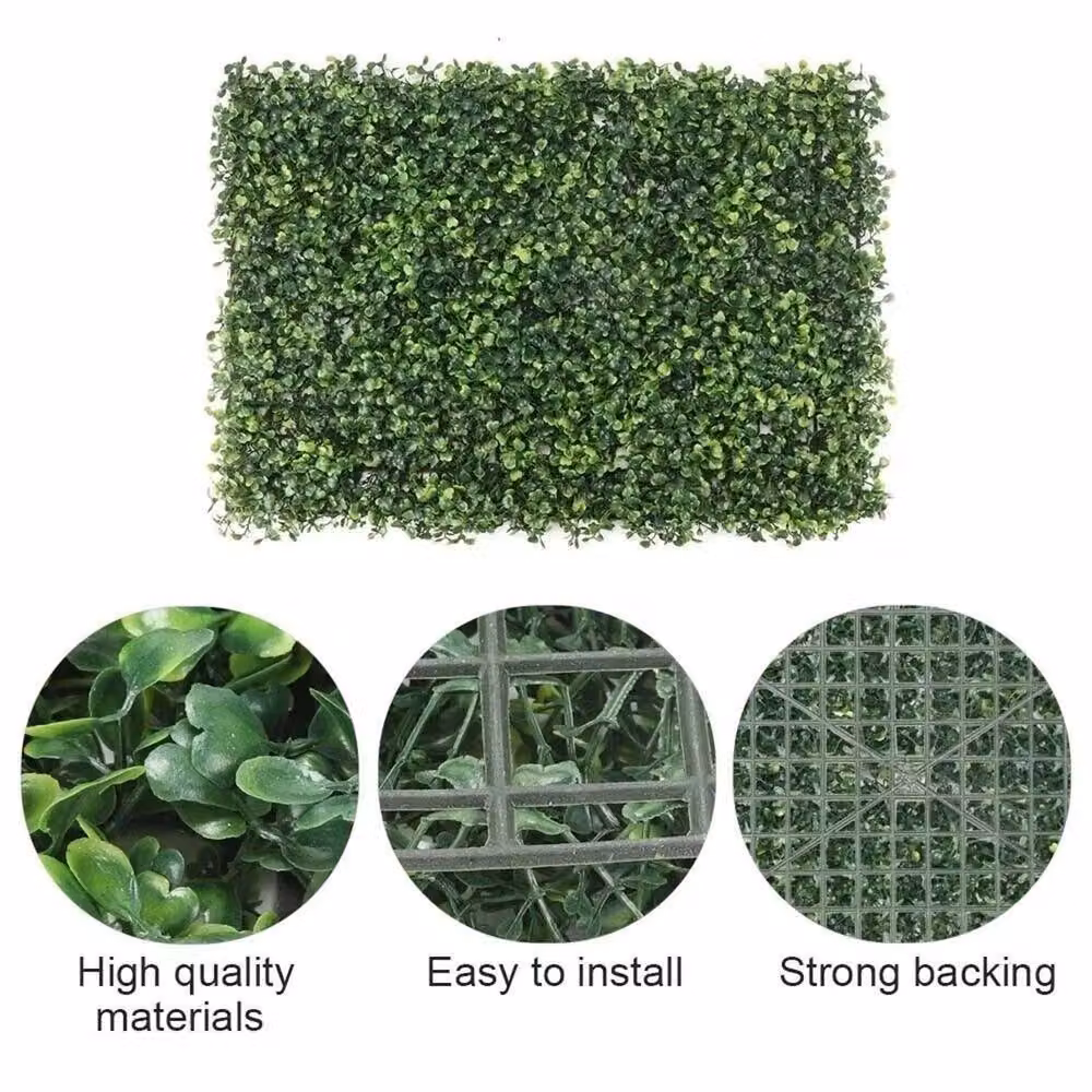SPETLEK 6-Piece Artificial Greenery Wall Panel Hedge Fence Decor in Green, W/H: 60 x 40 cm – 3