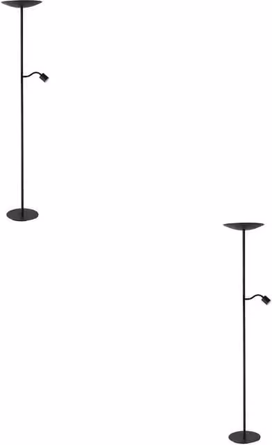 Loops 2 Pack Black Metal LED Floor Lamps with Touch Control – 1