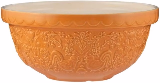 Mason Cash Home To Roost Earthenware Mixing Bowl, Orange, Diameter: 24 cm
