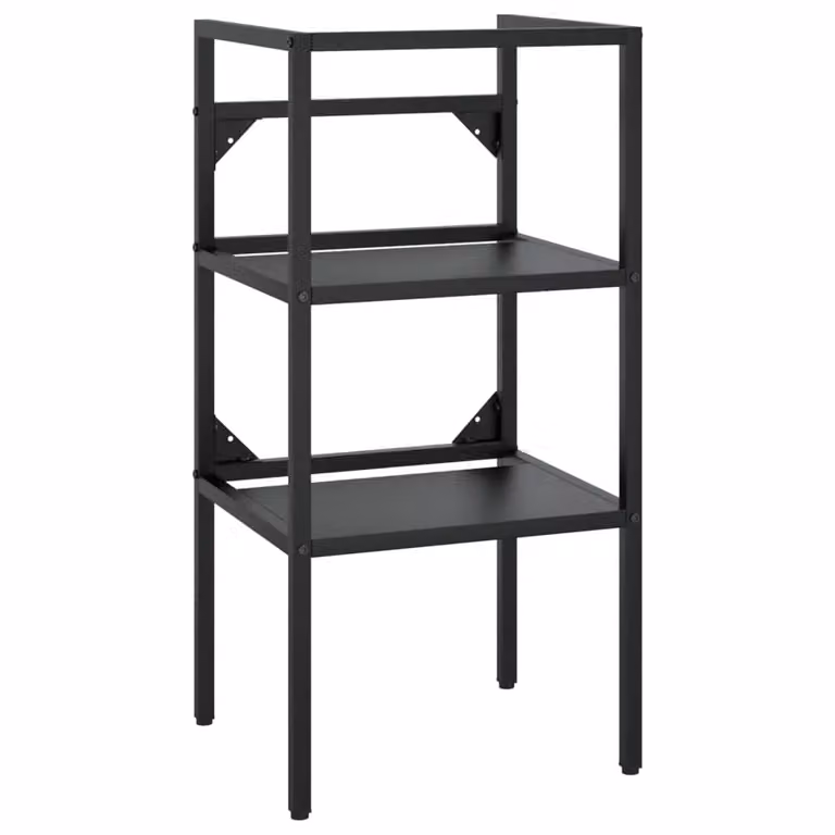 Berkfield Home Black Matt Metal Bathroom Washbasin Frame, W/D/H: 40 x 38 x 83 cm