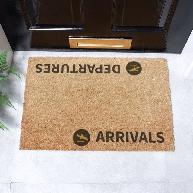 Artsy Mats Arrivals & Departures Doormat in Brown, W/D/H: 60 x 40 cm