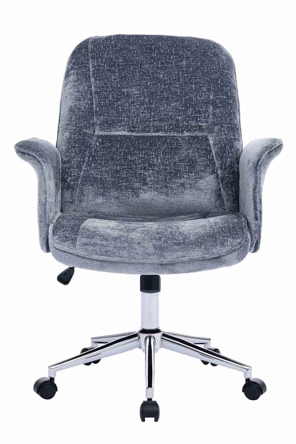Living and Home Mid-Century Blue Chenille Swivel Task Chair with Armrests – 2