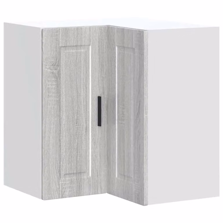 Berkfield Home Porto Modern Wall Mounted Kitchen Corner Cabinet in Grey Matt MDF