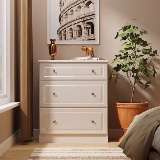 Ready Assembled 2 U Stratford 3 Drawer Deep Chest in Taupe – 1