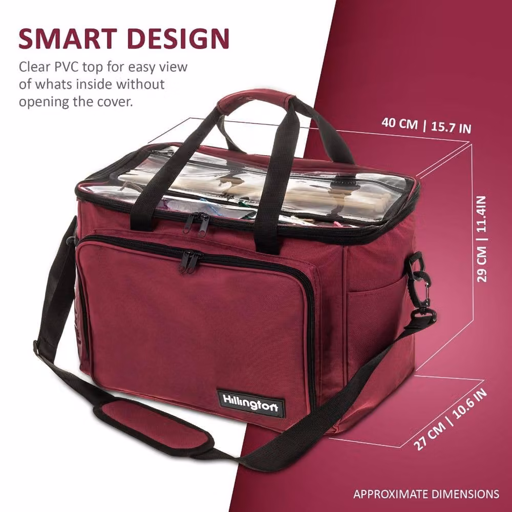 Hillington Knitting Storage Bag with Handles in Red – 6