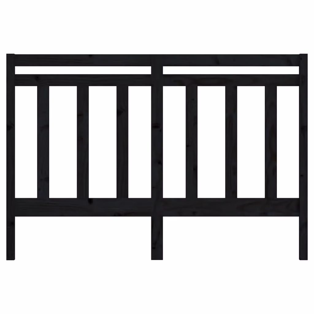 Berkfield Home Black Solid Pine Wood Bed Headboard W/D/H: 126 x 4 x 100 cm – 3