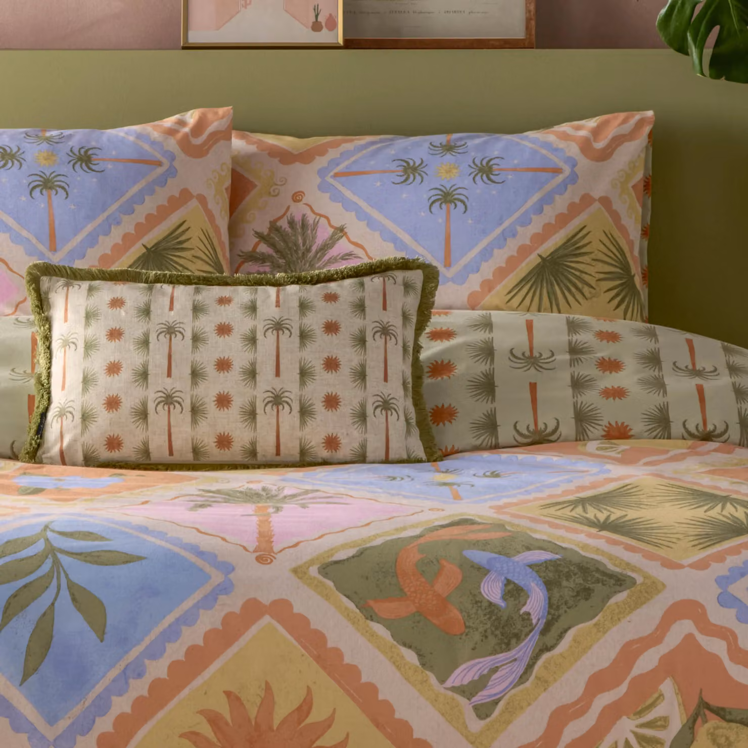 Furn Tropicala Palm Printed Multicolour Rectangular Cushion, W/D/H: 50 x 30 x 30 cm – 3