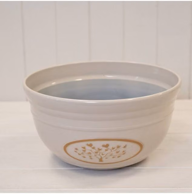 KDMD Cream Round Love Heart Tree Bowl Plastic Planter 6.6l
