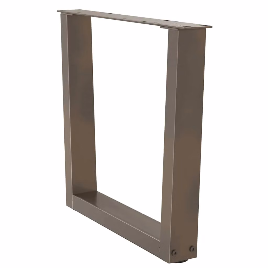 Berkfield Home V-Shape Dining Table Legs, 2 Pieces, Brown Steel, H: 60 cm, W: 42 cm – 3