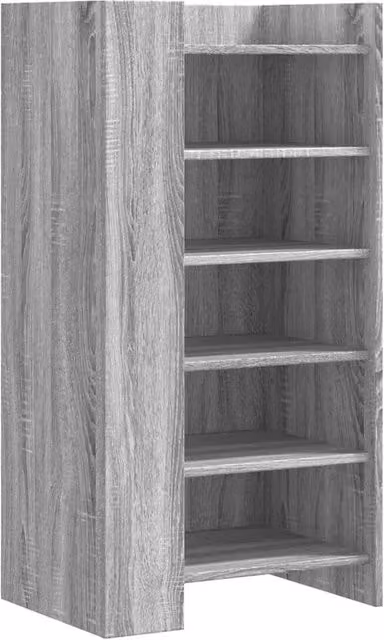 Berkfield Home Modern Grey Shoe Cabinet with Internal Shelves, W: 52 cm, D: 37.5 cm, H: 100 cm