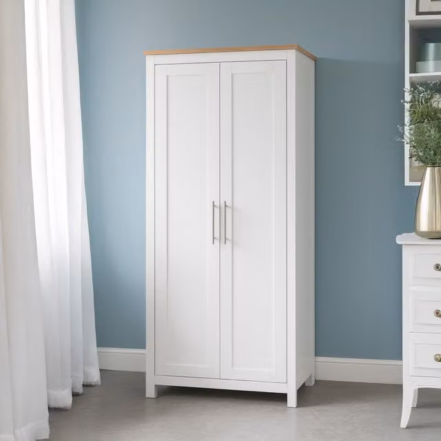 Home Treats Modern Bedroom Furniture Set with Wooden Pine Top in White and Grey
