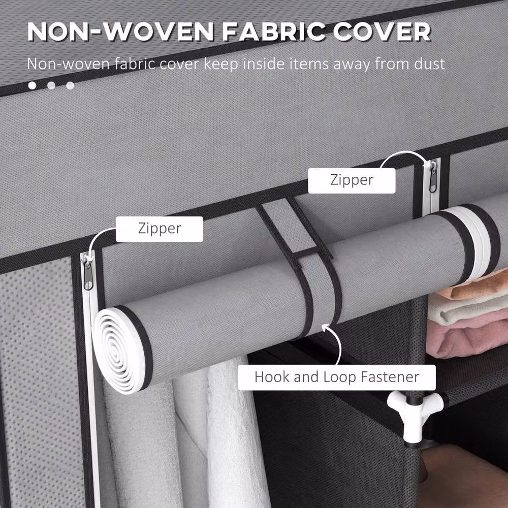Kelvenix Industrial Metal Clothes Rail Rack in Dark Grey – 3