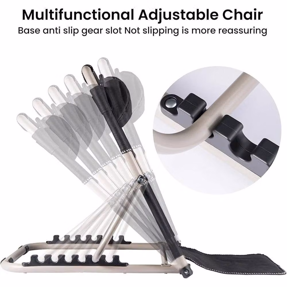 VOGREX Foldable Backrest Recliner Support Chair in Black – 4