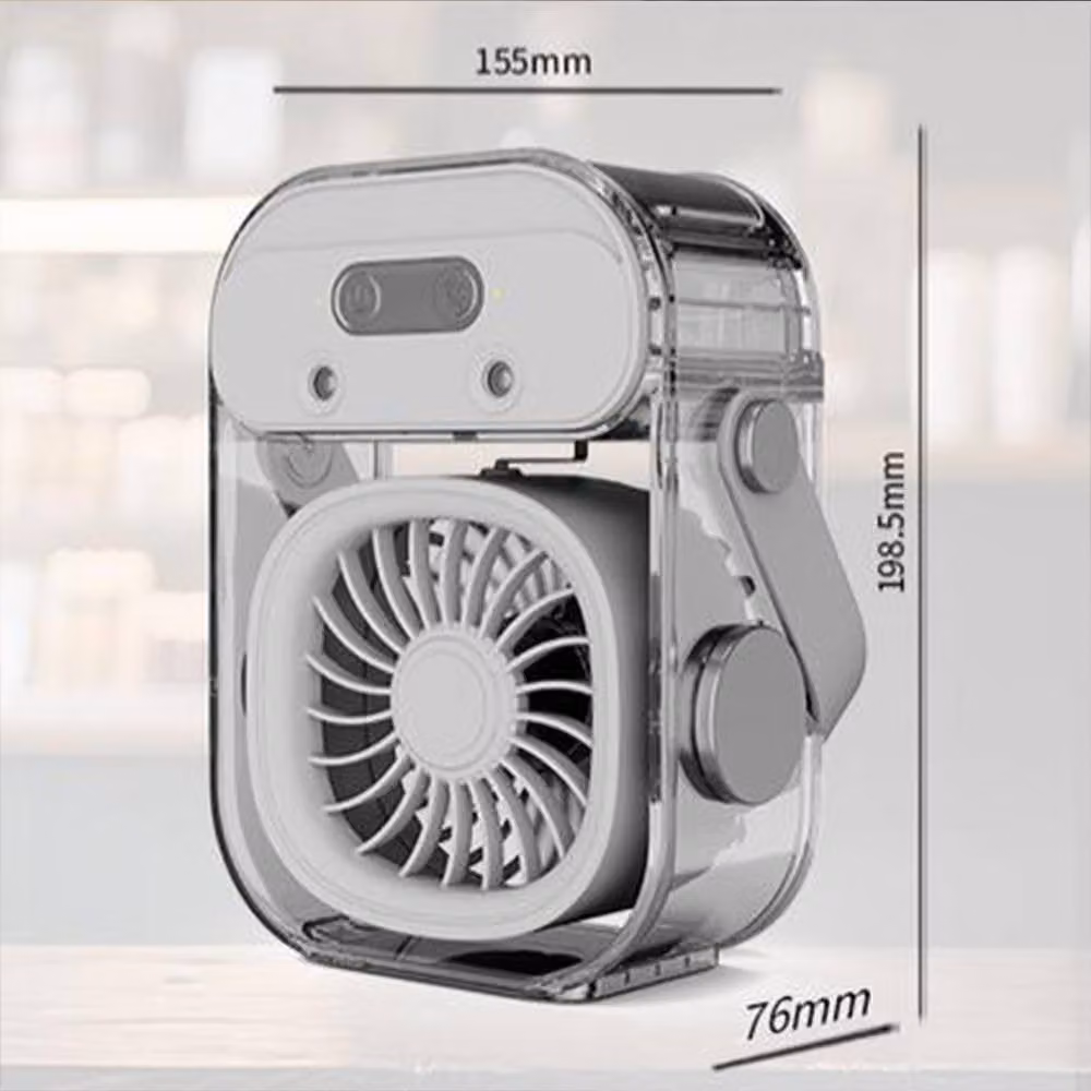Quipulse Portable Mist Cooling Fan with Soft Night Light in Black – 2