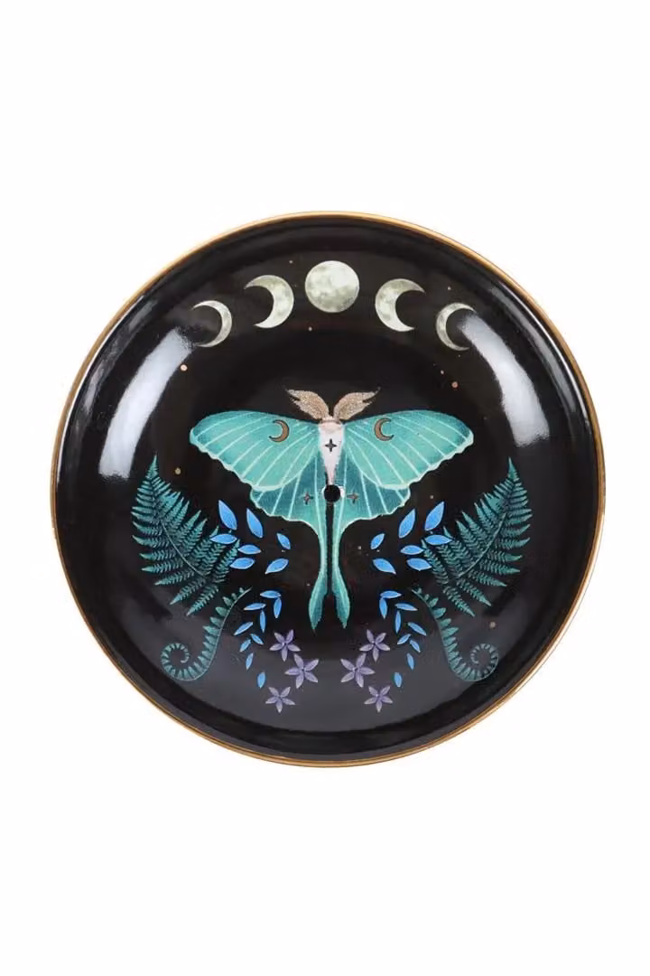 KDMD Luna Moth Ceramic Incense Plate in Black – 2