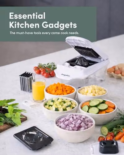 Keplin 11-in-1 Multi-Function Vegetable Chopper with 1.3l Container, White – 3