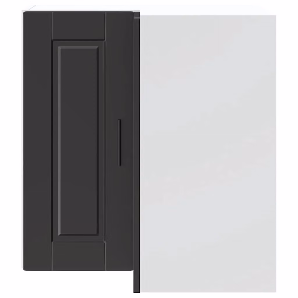 Berkfield Home Porto Modern Wall Mounted Kitchen Corner Cabinet in Matt Black MDF – 3