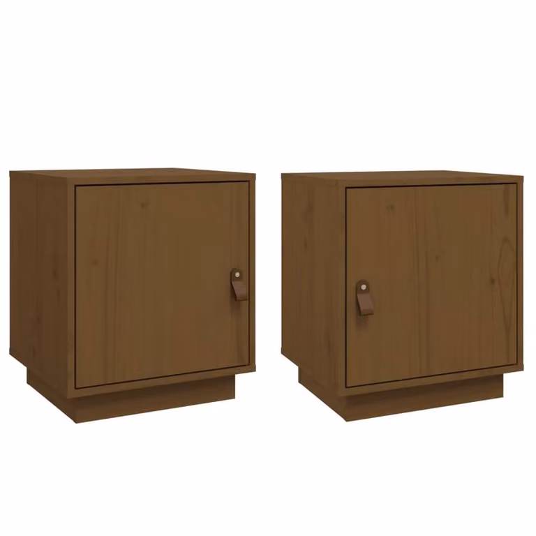 Berkfield Home Beautiful Bedside Cabinets, 2 Piece Set, Honey Brown, W: 40 cm, D: 34 cm, H: 45 cm