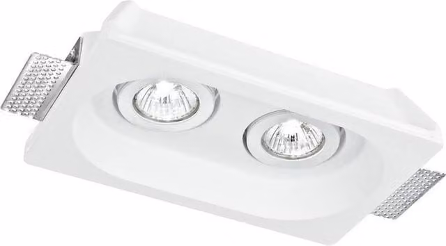 Netlighting MORGANA 2 Light Recessed Adjustable Dimmable Downlight, White, W/D/H: 25.5 x 15.5 x 5.5 cm – 1