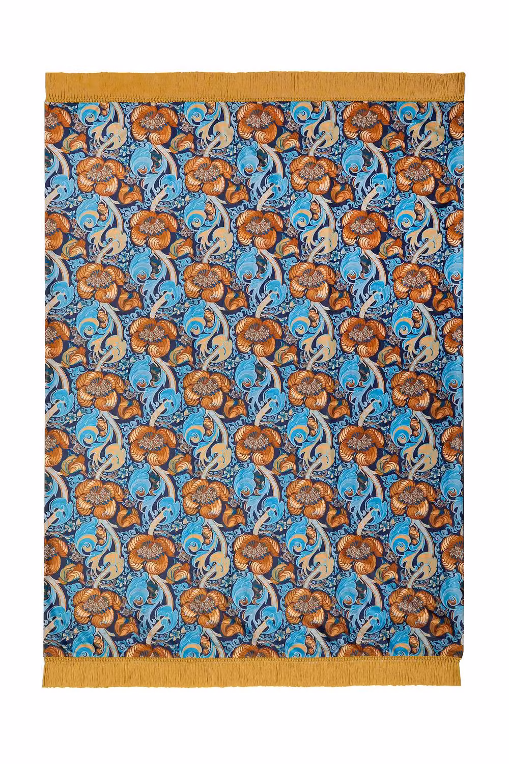 House of Llewelyn-Bowen Down the Dilly Floral Throw in Yellow, Petrol and Multicolour, W/D/H: 130 x 180 cm – 3