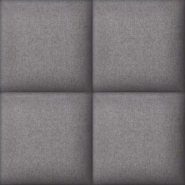 Grandeco Hektor Faux Padded Panel Textured Vinyl Wallpaper in Grey and Beige