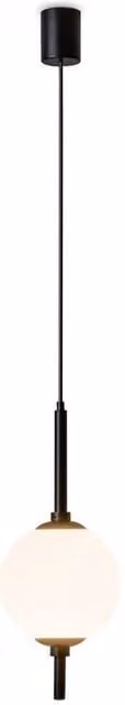 Netlighting The Sixth Sense Modern Globe Pendant Light with White Shade and Black Metal, 500lm, 3000K Warm White LED – 1