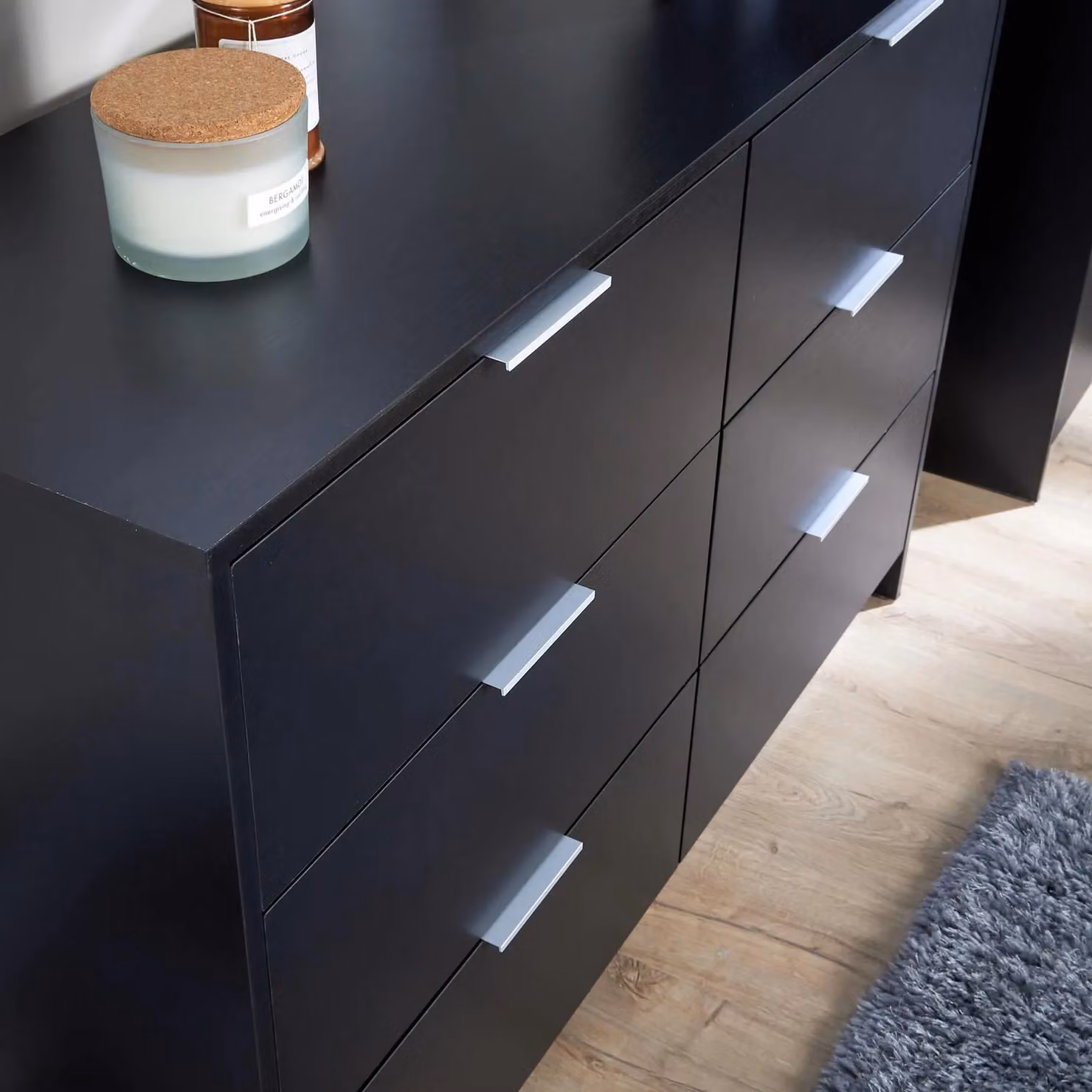 Home Source 6 Drawer Bedroom Clothing Storage Chest in Black – 2