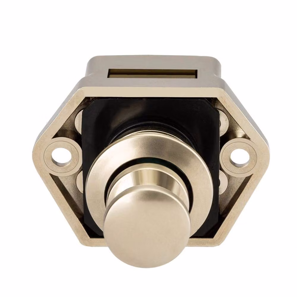 PAWNORA 5-Pack Cabinet Push Button Latch Lock in Gold – 2