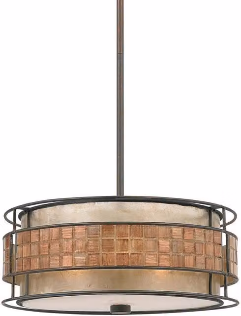 Loops Renaissance Copper 4 Bulb Ceiling Pendant Light Fitting with Glass and Metal Details, E27 60W LED Compatible – 1