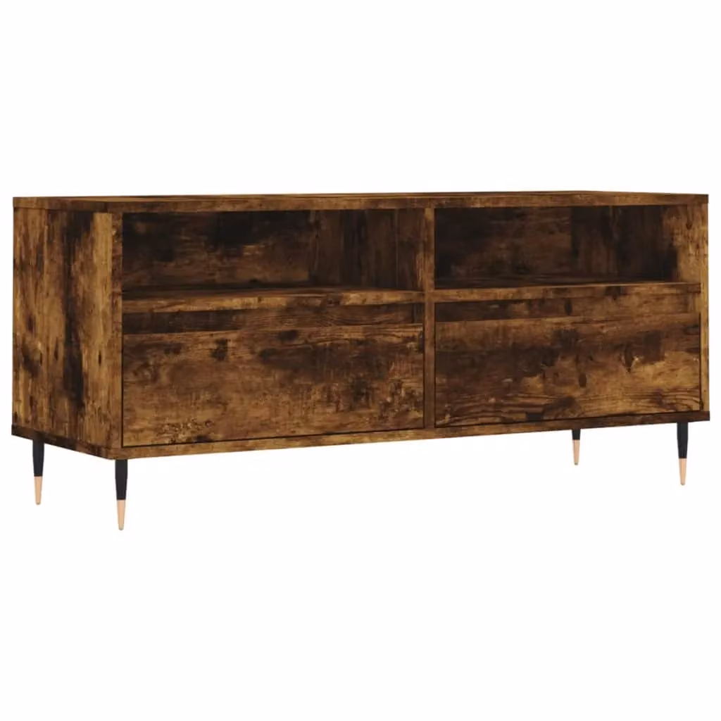 Berkfield Home Industrial TV Cabinet in Smoked Oak Brown, W/D/H: 100 x 34.5 x 44.5 cm – 2