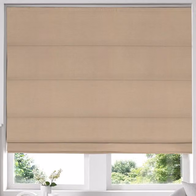 Simply Collection Iowa Silk Essence Made to Measure Blackout Roman Blind in Latte