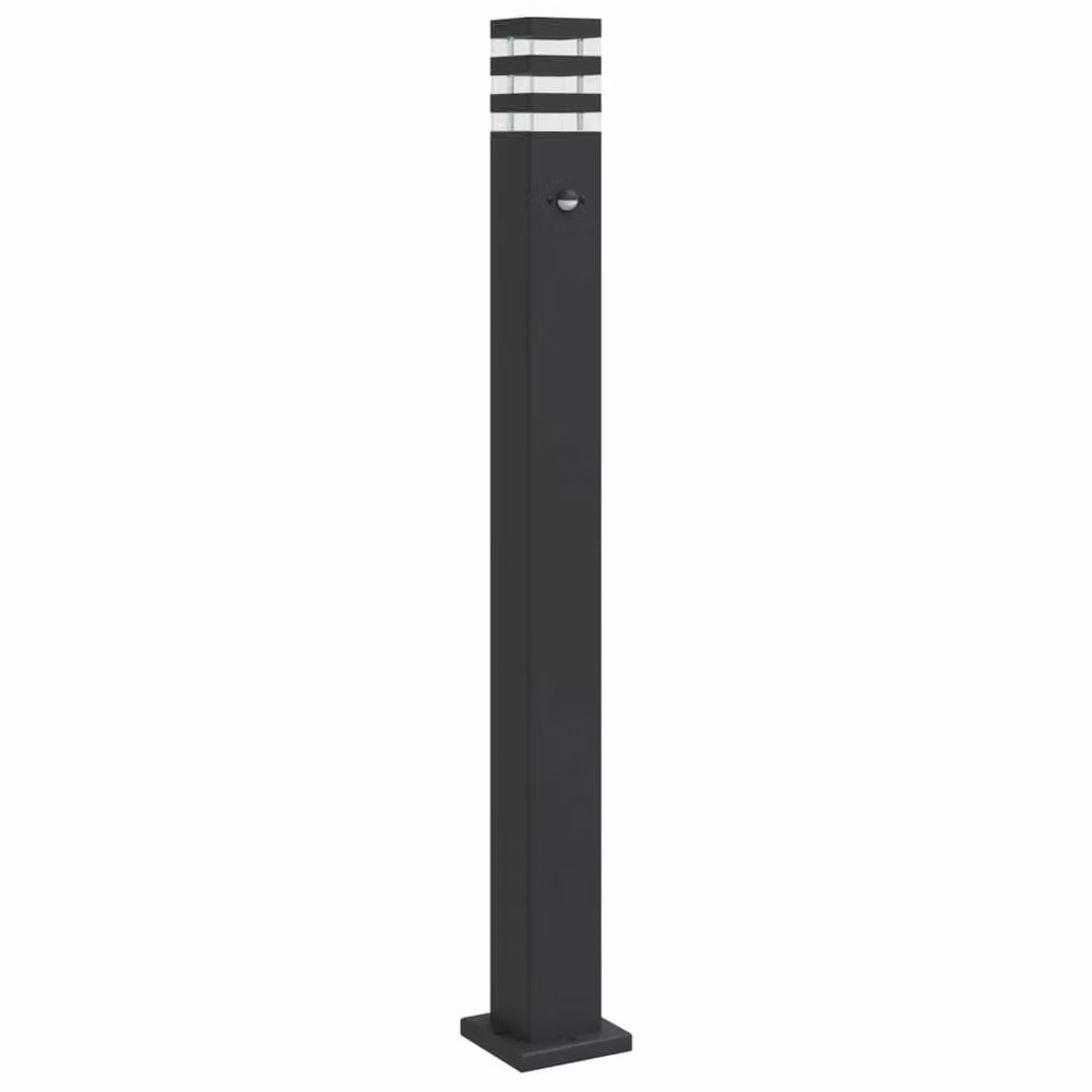 Berkfield Home Black Aluminium Outdoor Floor Lamp with Motion Sensor, Height: 110 cm – 2