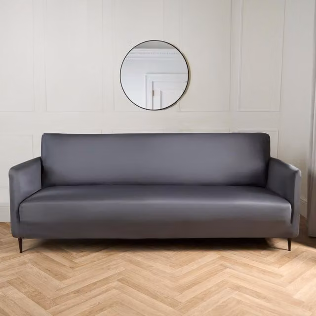 OHS Elastic Stretch 3 Seater Sofa Protector Cover in Charcoal Grey