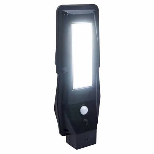 mysmartbuy Solar Powered PIR Motion Sensor Street Lamp Style Black Outdoor Wall Security Light with 96 LED Beads and 186 Lumens, H7 x W8.5 x D28 cm