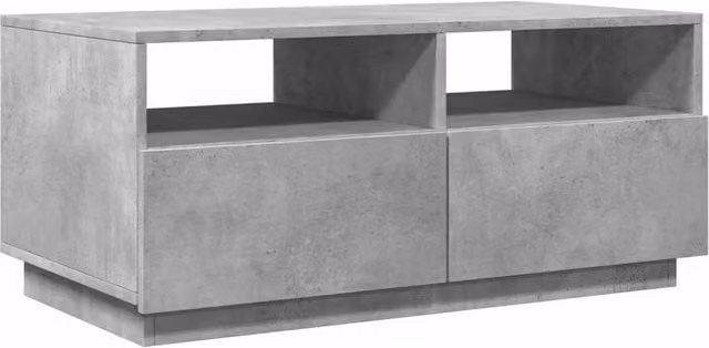 Berkfield Home Modern Coffee Table with LED Lights in Concrete Grey, W: 90 cm, D: 49 cm, H: 40 cm – 1