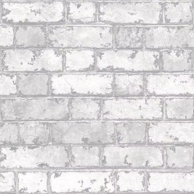 Muriva Stone Loft Brick Effect Wallpaper in White