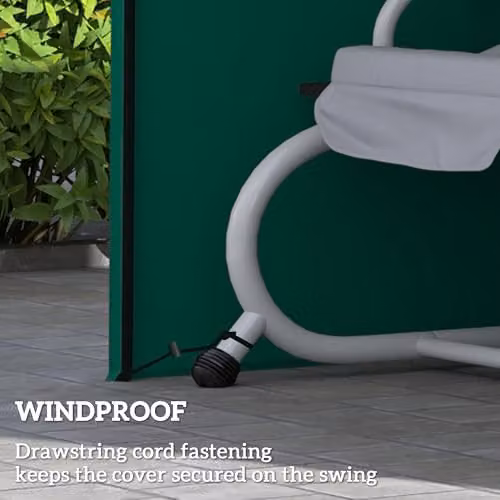 Outsunny 3 Seater Garden Swing Cover, Green, W/D/H: 220 x 125 x 172 cm – 5