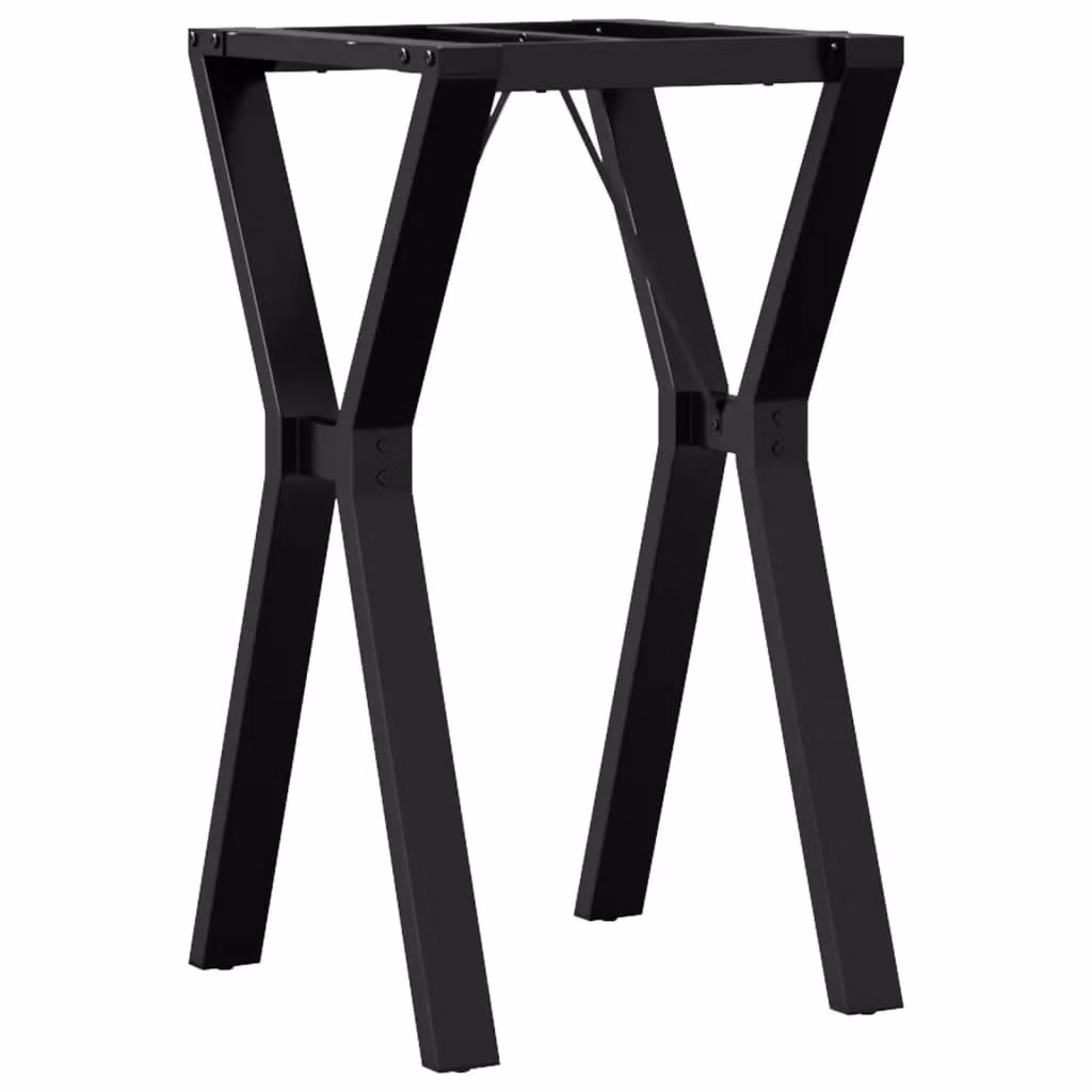 Berkfield Home Y-Frame Dining Table Legs in Black Steel, W/D/H: 40 x 40 x 73 cm – 1